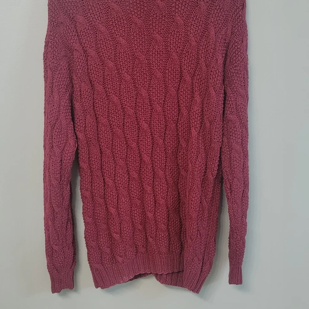 Vintage Roo‎ Crossing Special Hand Knit Cottage Red Sweater Cardigan Size M